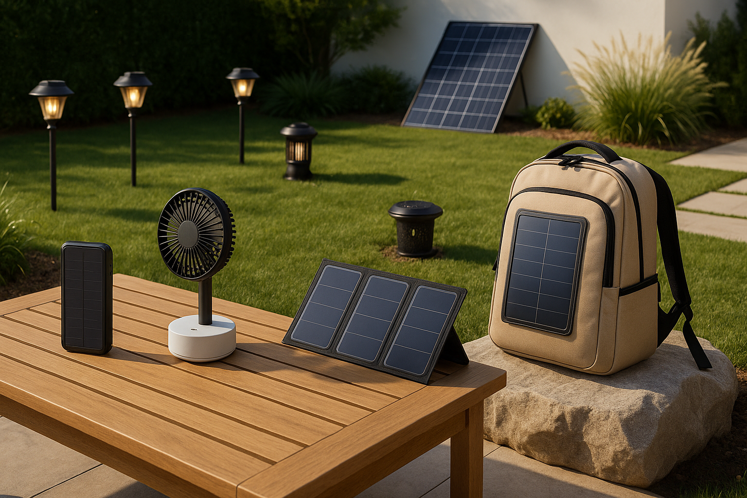 Solar power bank charging a phone outdoors with eco-friendly energy
